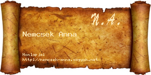 Nemcsek Anna névjegykártya