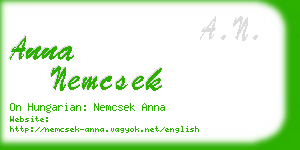 anna nemcsek business card